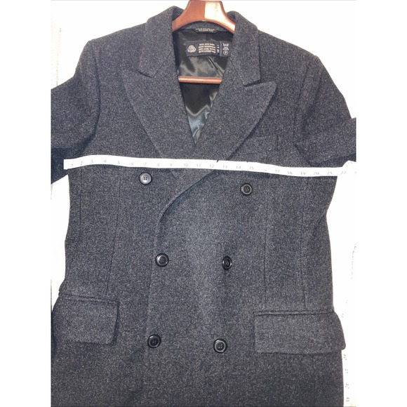 Vintage 80s Pure Wool Overcoat Men's 40R Double Breasted European American Male - Picture 10 of 11